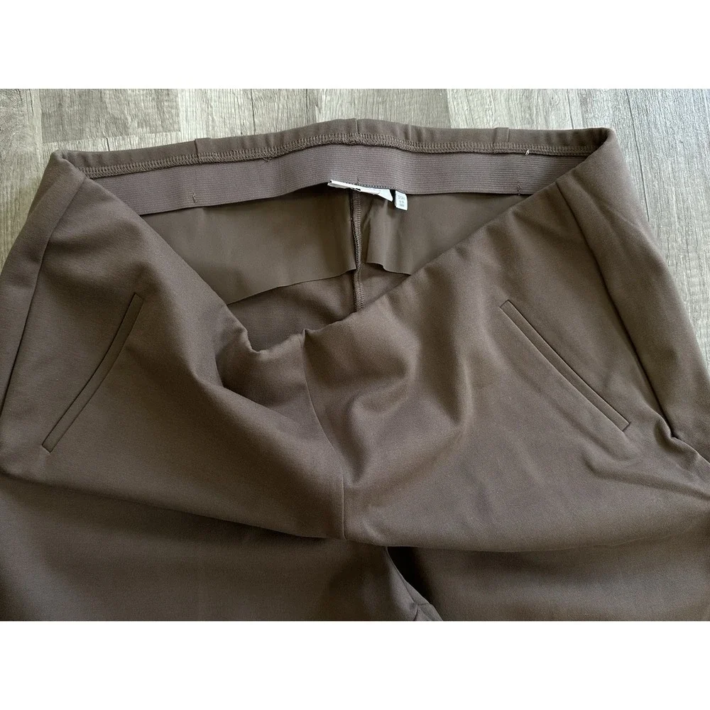 Chico's Brigitte Pants 3.5R US 18R Brown Pull On Wide Leg Rhinestone Hem Plus - Picture 9 of 16